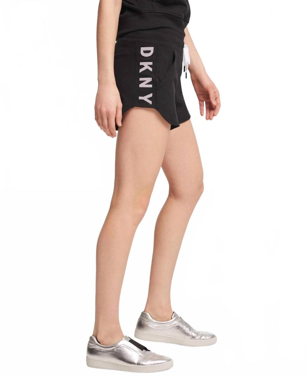 NEW DKNY activewear sport logo shorts in black